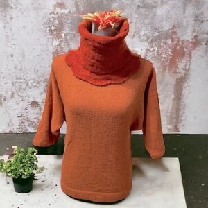 Handmade Baby Alpaca wool turtle neck sweater made in Peru size L